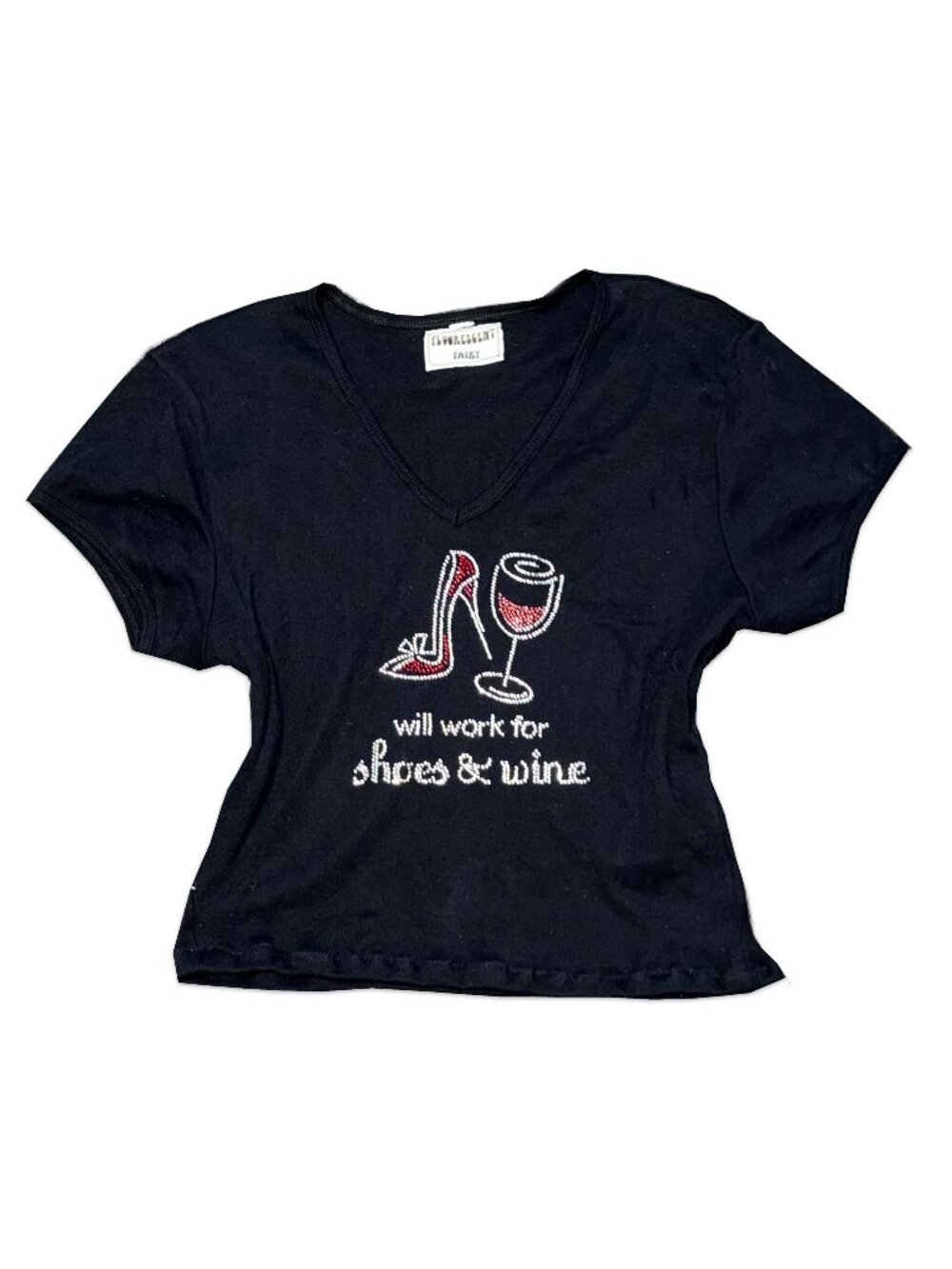 authentic Y2K rhinestone tee ♡